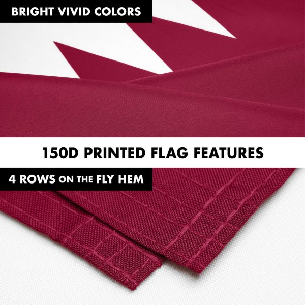G128 Combo Pack: 6 Ft Tangle Free Spinning Flagpole (Black) & Qatar Flag 3x5 Ft Printed 150D Polyester, Brass Grommets (Flag Included) Aluminum Flag Pole - Image 5