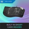 Adesso Desktop Ergonomic Smart Card Reader Keyboard (TAA Compliant) - Image 2
