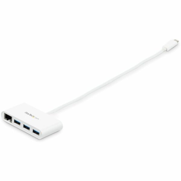StarTech.com 3 Port USB C Hub with Gigabit Ethernet - USB-C to 3x USB-A - USB 3.0 - White - USB Hub with GbE - USB-C to USB Adapter - USB Type C Hub - Image 2