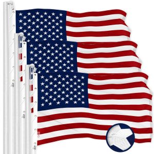 G128 3 Pack: American USA Flag | 15x25 Ft | ToughWeave Series Embroidered 600D Polyester | Country Flag, Embroidered Stars, Sewn Stripes, Indoor/Outdoor, Brass Grommets