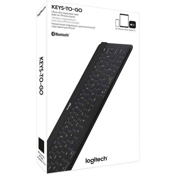 Keys-To-Go Super-Slim and Super-Light Bluetooth Keyboard for iPhone, iPad, and Apple TV - Black - Image 5