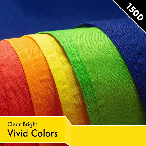 Solid Yellow Color Flag 3x5 Ft 5-Pack Printed 150D Polyester By G128 - Image 2