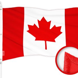 G128 Canada Canadian Flag | 5x8 Ft | ToughWeave Series Embroidered 300D Polyester | Country Flag, Embroidered Design, Indoor/Outdoor, Brass Grommets