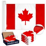 G128 5-Pack: Canada Canadian Flag 2x3 FT Double Sided Embroidered 210D Heavy Duty Polyester - Indoor/Outdoor, Vibrant Colors, Brass Grommets, 3-ply