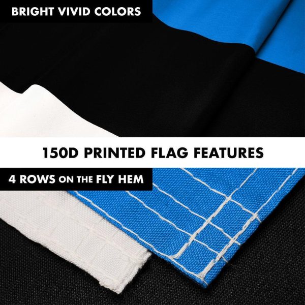 G128 Combo Pack: 6 Ft Tangle Free Spinning Flagpole (Silver) & Estonia Flag 3x5 Ft Printed 150D Polyester, Brass Grommets (Flag Included) Aluminum Flag Pole - Image 4