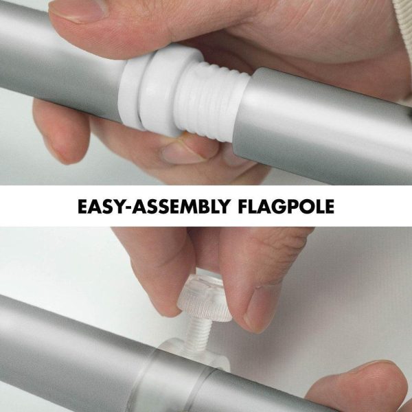 G128 Combo Pack: 6 Ft Tangle Free Spinning Flagpole (Silver) & Estonia Flag 3x5 Ft Printed 150D Polyester, Brass Grommets (Flag Included) Aluminum Flag Pole - Image 5