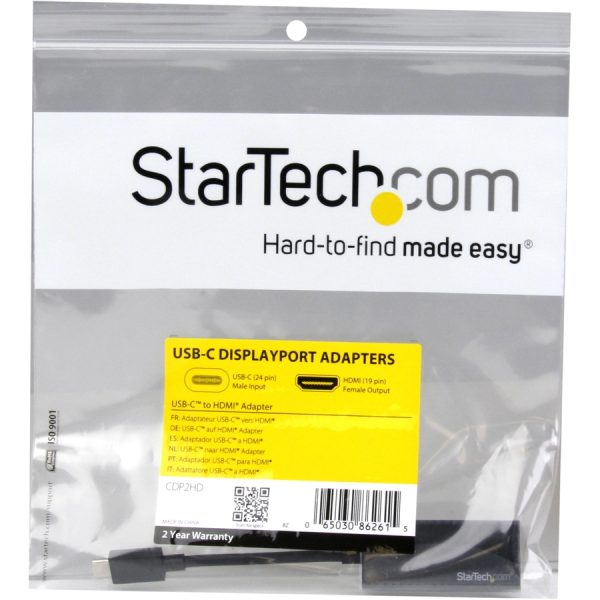 StarTech.com - USB-C to HDMI Adapter - 4K 30Hz - Black - USB Type-C to HDMI Adapter - USB 3.1 - Thunderbolt 3 Compatible - Image 3