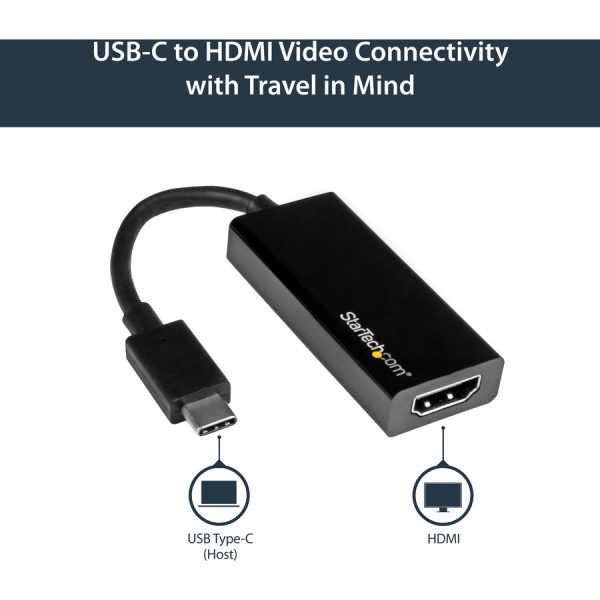 StarTech.com - USB-C to HDMI Adapter - 4K 30Hz - Black - USB Type-C to HDMI Adapter - USB 3.1 - Thunderbolt 3 Compatible - Image 4