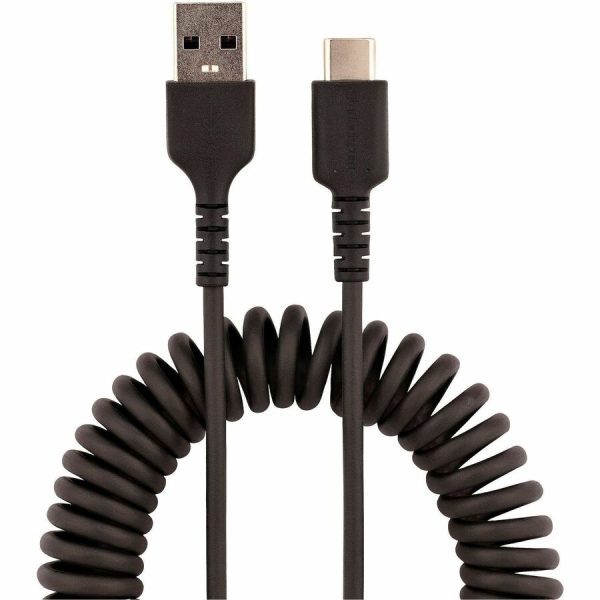 StarTech.com 3ft (1m) USB A to C Charging Cable, Coiled Heavy Duty USB 2.0 A to Type-C, Durable Fast Charge & Sync USB-C Cable, Black, M/M - Image 4