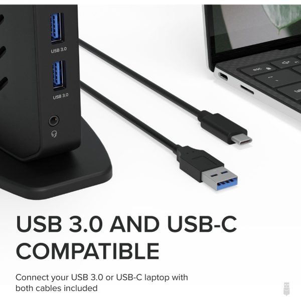 Plugable USB 3.0 and USB-C Universal Laptop Docking Station for Windows and Mac - Image 3