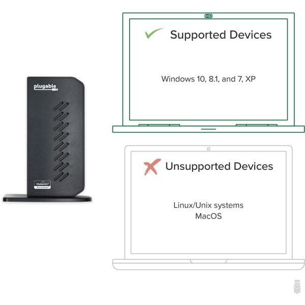 Plugable USB 3.0 and USB-C Universal Laptop Docking Station for Windows and Mac - Image 4