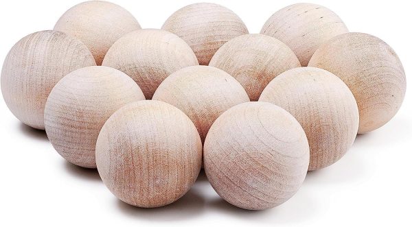 ACE HOCKEY Swedish Stickhandling Balls   Unfinished Hardwood No Bounce Floorball Training Equipment   for Floor Dribbling Skills Dekes Fakes & Ball Handling Drills   2 Inch Diameter