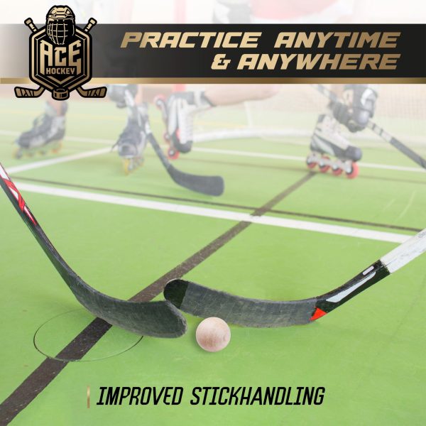 ACE HOCKEY Swedish Stickhandling Balls   Unfinished Hardwood No Bounce Floorball Training Equipment   for Floor Dribbling Skills Dekes Fakes & Ball Handling Drills   2 Inch Diameter - Image 3