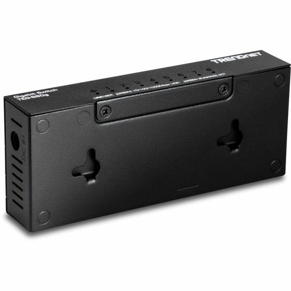 TRENDnet 8-Port Mini Gigabit Switch, TEG-S80g, GREENnet Technology, NDAA + TAA Compliant, Desktop Metal Ethernet Network Switch, 8 x Gigabit Ports, Fanless, Lifetime Protection, Black - Image 3