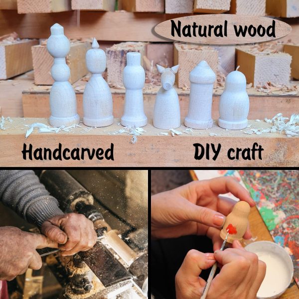Unfinished Wood Chess Pieces with Vinyl Chess Board   Paint Your Own Chess Set   Blank Chess Sets DIY Arts and Crafts   Chess Gifts for Chess Players - Image 7