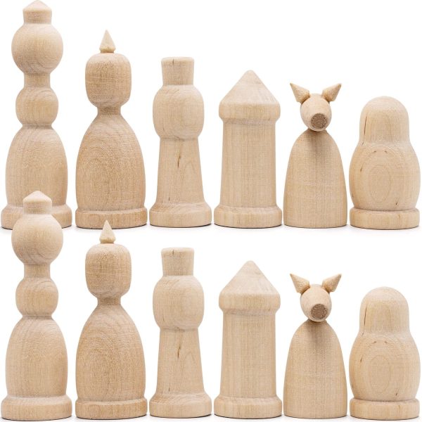 Unfinished Wood Chess Pieces with Vinyl Chess Board   Paint Your Own Chess Set   Blank Chess Sets DIY Arts and Crafts   Chess Gifts for Chess Players - Image 8