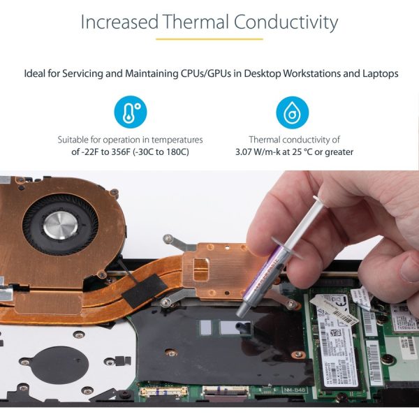StarTech.com Thermal Paste, 1.5g Metal Oxide Heat Sink Compound, Re-sealable Syringes, CPU Paste - Image 3