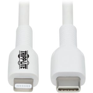 Eaton Tripp Lite Series Safe-IT USB-C to Lightning Sync/Charge Antibacterial Cable (M/M), MFi Certified, White, 1 m (3.3 ft.)