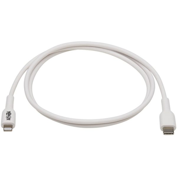 Eaton Tripp Lite Series Safe-IT USB-C to Lightning Sync/Charge Antibacterial Cable (M/M), MFi Certified, White, 1 m (3.3 ft.) - Image 2
