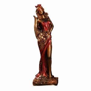 Fortuna Goddess Statue Gold Color Handcrafted Collectible Figurine for Home Decor 11.4 inch Resin Sculpture for Room Desk Shelf Divine Fortuna Statue