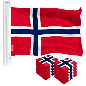 Norway Norwegian Flag 3x5 Ft 10-Pack 150D Printed Polyester By G128