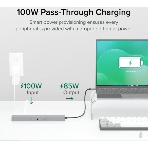 Plugable 11-in-1 USB-C Hub 100W USB-C Pass-through, Laptop Docking Station Dual Monitor with 4K 60Hz HDMI - Image 3