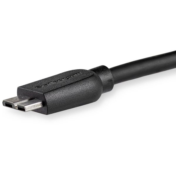 StarTech.com 2m (6ft) Slim SuperSpeed USB 3.0 (5Gbps) A to Micro B Cable - M/M - Image 2