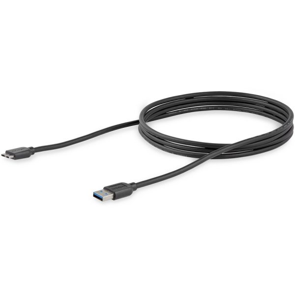 StarTech.com 2m (6ft) Slim SuperSpeed USB 3.0 (5Gbps) A to Micro B Cable - M/M - Image 3