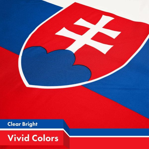 G128 2 Pack: Slovakia Slovakian Flag | 3x5 Ft | LiteWeave Pro Series Printed 150D Polyester | Country Flag, Indoor/Outdoor, Vibrant Colors, Brass Grommets, Thicker and More Durable Than 100D 75D Poly - Image 2