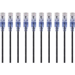 Monoprice 10-Pack, SlimRun Cat6A Ethernet Network Patch Cable, 14ft Black