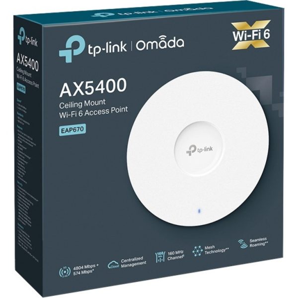 TP-Link EAP670 - Omada WiFi 6 AX5400 Wireless 2.5G Ceiling Mount Access Point - Image 3