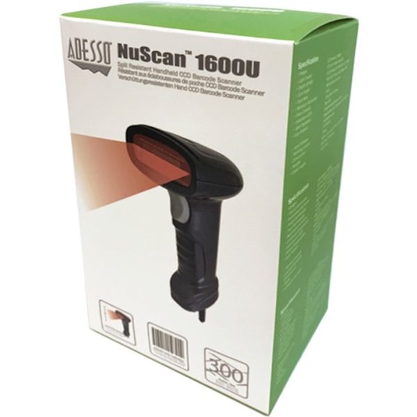 Adesso NuScan 1600U 1D Handheld CCD Barcode Scanner (USB) - Image 4