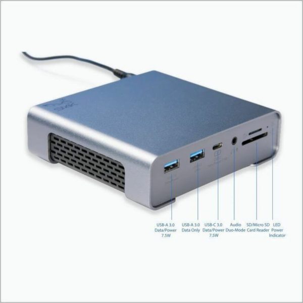 SMK-Link USB-C Triple 4K Monitor Docking Station - 2 x HDMI / DP - 100W PD - 5 x USB-A - 3 x USB-C - GbE - Dual Mode Audio Jack - SD/micro SD Card - Image 2