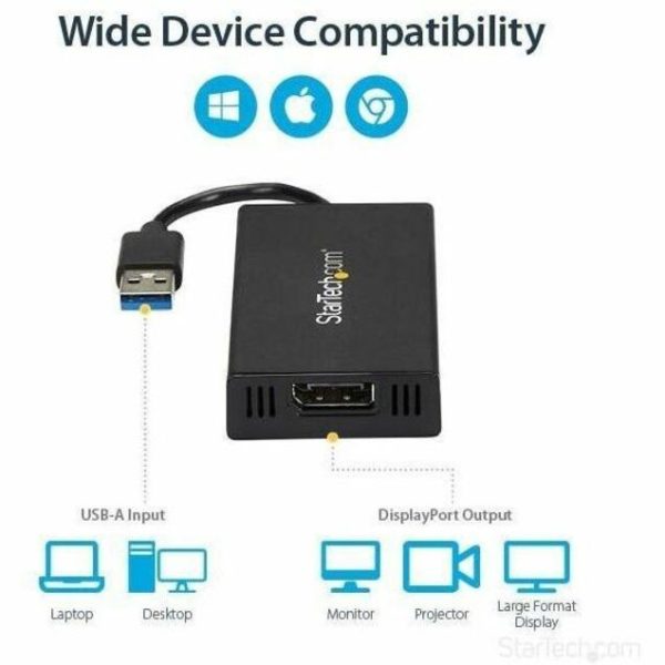 StarTech.com USB 3.0 to DisplayPort Adapter, 4K 30Hz UHD, USB to DP Display Adapter, External Video/Graphics Card for Mac & Windows - Image 5