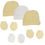 Baby Boy, Baby Girl, Unisex Infant Caps And Mittens (pack Of 6) Nc_0401
