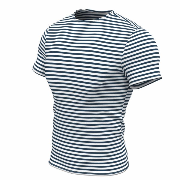 Genuine Striped Short Sleeved T-Shirt Top Cotton Sailor Shirt Navy Blue Original Telnyashka M