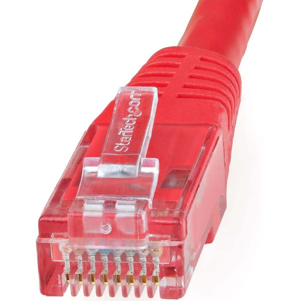 StarTech.com 25ft CAT6 Ethernet Cable - Red Molded Gigabit - 100W PoE UTP 650MHz - Category 6 Patch Cord UL Certified Wiring/TIA - Image 2