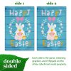 G128 Garden Flag Happy Easter Rabbit Gnome with Eggs 12"x18" Blockout Fabric - Image 2