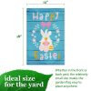 G128 Garden Flag Happy Easter Rabbit Gnome with Eggs 12"x18" Blockout Fabric - Image 3