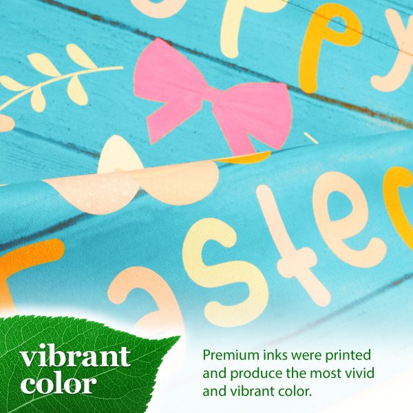 G128 Garden Flag Happy Easter Rabbit Gnome with Eggs 12"x18" Blockout Fabric - Image 5