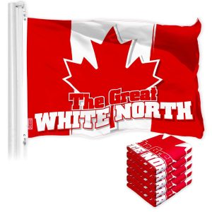 G128 5 Pack: Canada Canadian The Great White North Flag | 3x5 Ft | LiteWeave Pro Series Printed 150D Polyester | Indoor/Outdoor, Vibrant Colors, Brass Grommets, Thicker and More Durable Than 100D
