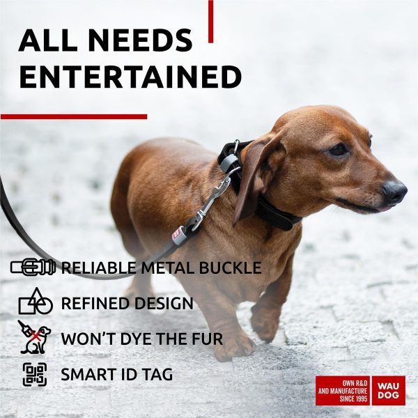 Long Lasting Leather Dog Collar for Large Dogs Medium & Small Dogs   Adjustable Classic Puppy Collars for Large Breed Dogs   Boy & Girl Dog Collars with Durable Buckle D Ring & QR Dog Tag - Image 2