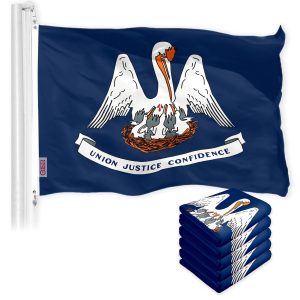 Louisiana LA State Flag 3x5 Ft 5-Pack 150D Printed Polyester By G128