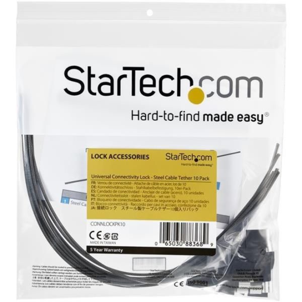 StarTech.com 10-Pack Security Cable Tethers for Adapters & Dongles - Universal Cable Tether Kit - Steel Tether Cable Lock - Anti-Theft - Image 4