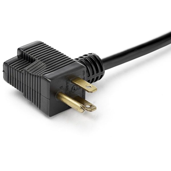 StarTech.com 1ft (0.3m) Short Extension Cord, NEMA 5-15P/R to NEMA 5-15R, 13A 125V, 16AWG, Black, Outlet Saver Power Extension Cable - Image 3