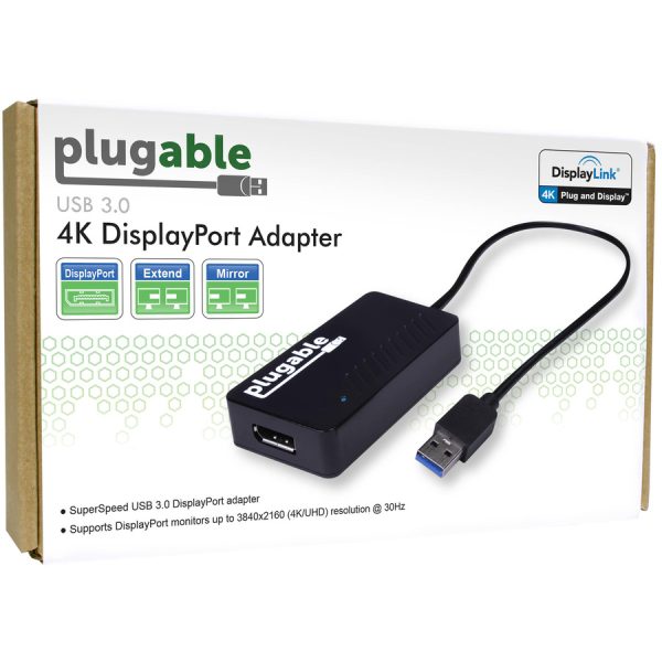 Plugable USB 3.0 to DisplayPort 4K UHD Video Graphics Adapter for Multiple Monitors up to 3840x2160 - Image 2
