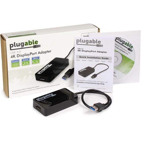 Plugable USB 3.0 to DisplayPort 4K UHD Video Graphics Adapter for Multiple Monitors up to 3840x2160 - Image 4
