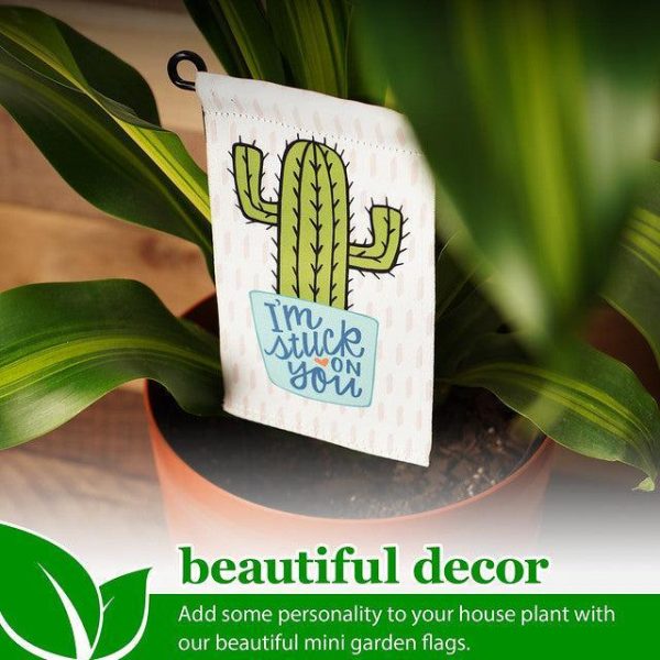 G128 Garden Flag & Stand I'm Stuck on You Cactus | 4x8 Inch | Printed Blockout Polyester - Image 8
