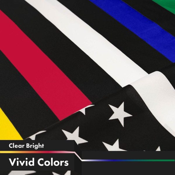 G128 3 Pack: Thin Line Civil Services Flag | 3x5 Ft | LiteWeave Pro Series Printed 150D Polyester | Duty and Honor Flag, Vibrant Colors, Brass Grommets, Thicker and More Durable Than 100D 75D Poly - Image 2
