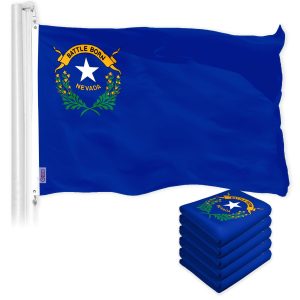 G128 5 Pack: Nevada NV State Flag | 3x5 Ft | LiteWeave Pro Series Printed 150D Polyester | Indoor/Outdoor, Vibrant Colors, Brass Grommets, Thicker and More Durable Than 100D 75D Polyester